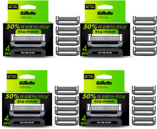 질레트랩스 정품 딥클렌징바 면도날, 4개입, 4개
