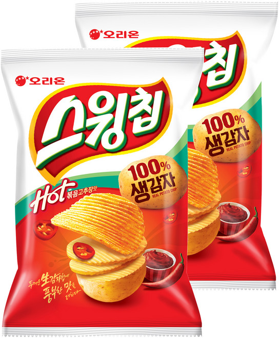 스윙칩 핫 볶음고추장맛, 124g, 2개