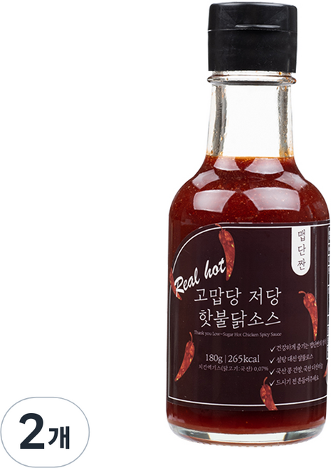 고맙당 저당 불닭 핫소스, 180g, 2개