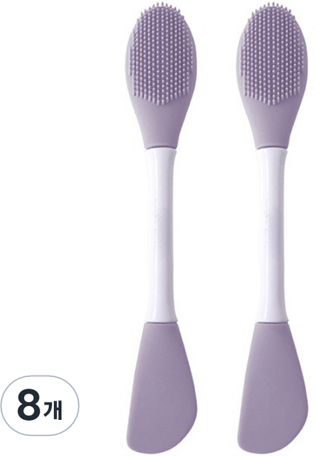 유니코시 실리콘 양면 팩 브러쉬, 퍼플, 8개