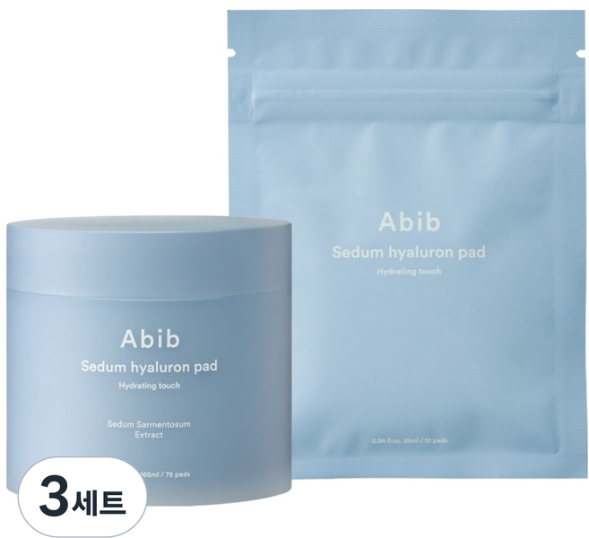 아비브 수분초 히알루론 패드 하이드레이팅 터치 165ml 75p + 10p 세트, 3세트