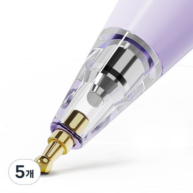 누아트 애플펜슬 메탈 반영구 펜촉 1세대/2세대/Pro 호환, 투명(샤프형), 5개