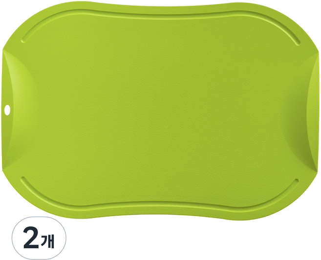 도블레 국산 특허받은 칼집나지 않는 항균도마, 연두, 2개