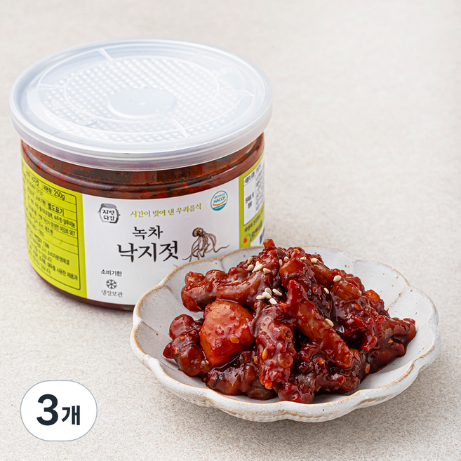 자연다감 녹차 낙지젓, 250g, 3개