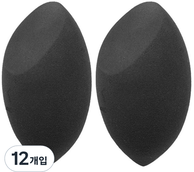 메이크업 리얼 스펀지 퍼프, 블랙, 12개