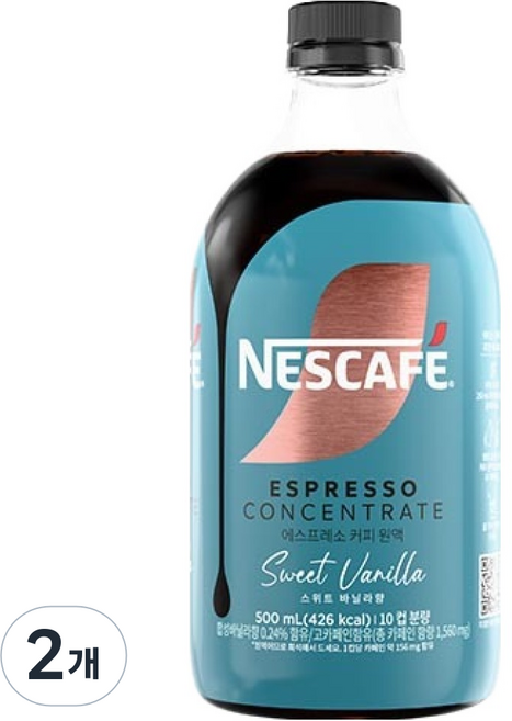 NESCAFE 雀巢咖啡 濃縮咖啡原液 甜香草味, 2個, 1入, 500ml