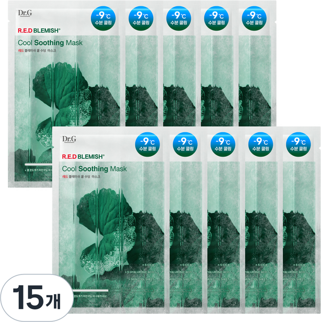 닥터지 레드 블레미쉬 쿨 수딩 마스크, 10개입, 15개