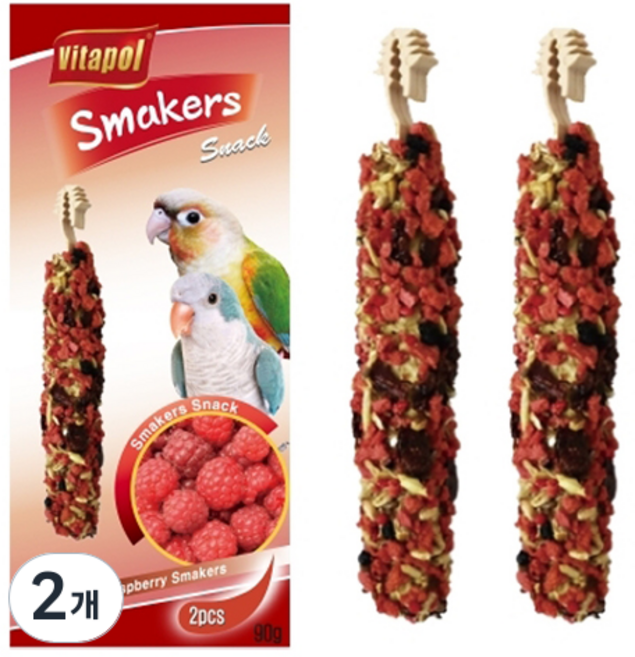 비타폴 앵무새 소동물 라즈베리 영양바 간식 2p zvp-1117, 90g, 2개