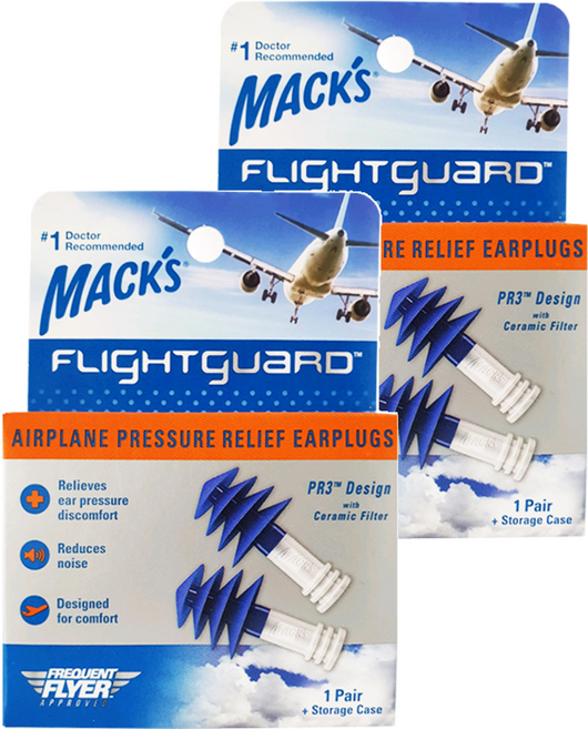 Macks 플라이트가드 항공귀마개, 2개, 2개입