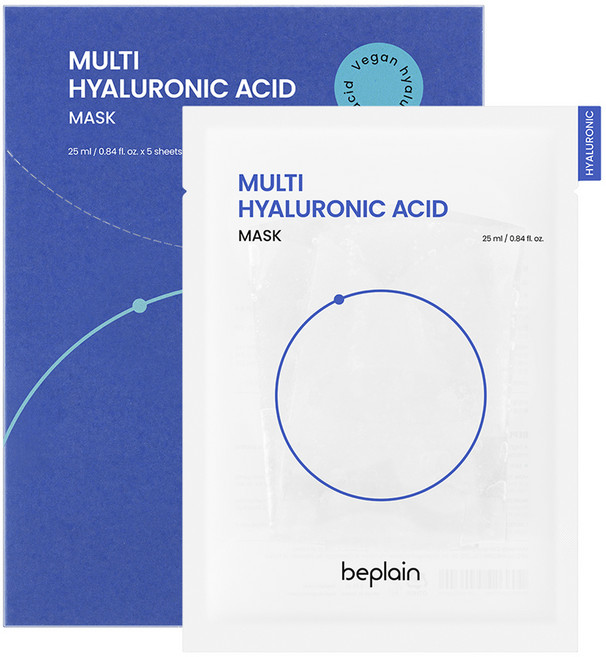 [비건뷰티] 비플레인 멀티 히알루론산 마스크 25ml, 5개입, 1개