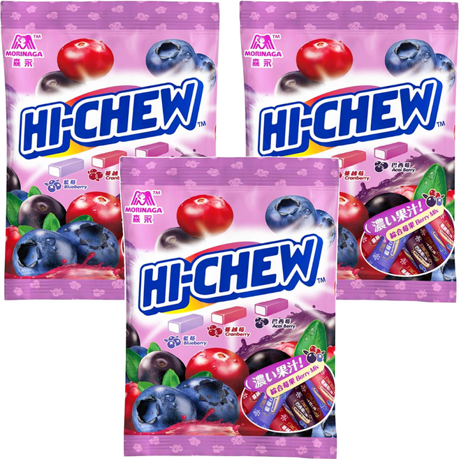 MORINAGA 森永 HI-CHEW 嗨啾 綜合莓果, 90g, 3包