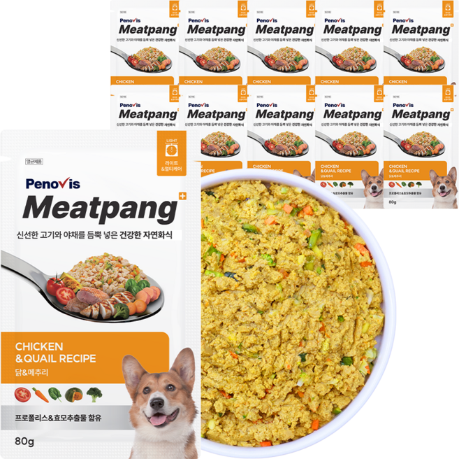 페노비스 생후 3개월령 이후 미트팡 체중&면역 화식사료, 닭, 80g, 11개
