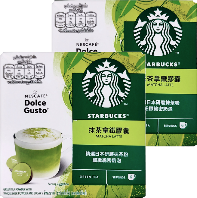 NESCAFE 雀巢咖啡 Dolce Gusto 多趣酷思 星巴克抹茶拿鐵膠囊, 12.35g, 12顆, 2盒