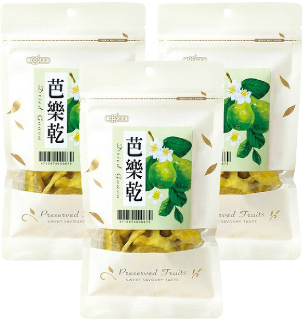 惠香 芭樂乾 果肉鮮甜厚實 口感細緻, 100g, 3包