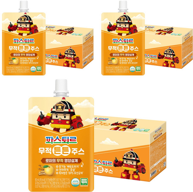 파스퇴르 유아용 무적 튼튼 주스 10p, 800ml, 3개