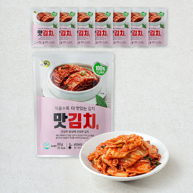 일미식품 맛김치, 80g, 8봉