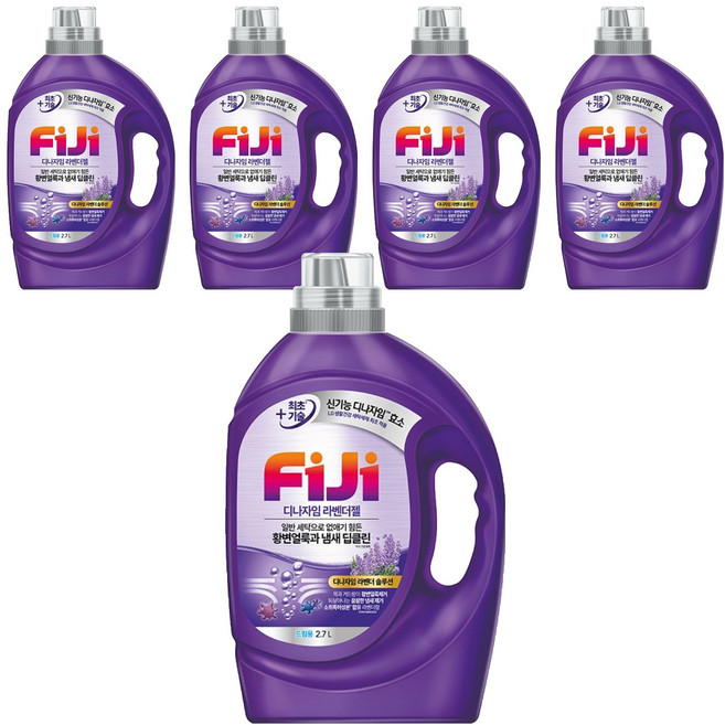 피지 디자나임 딥클린 라벤더젤 드럼용 액상세제 본품, 5개, 2.7L