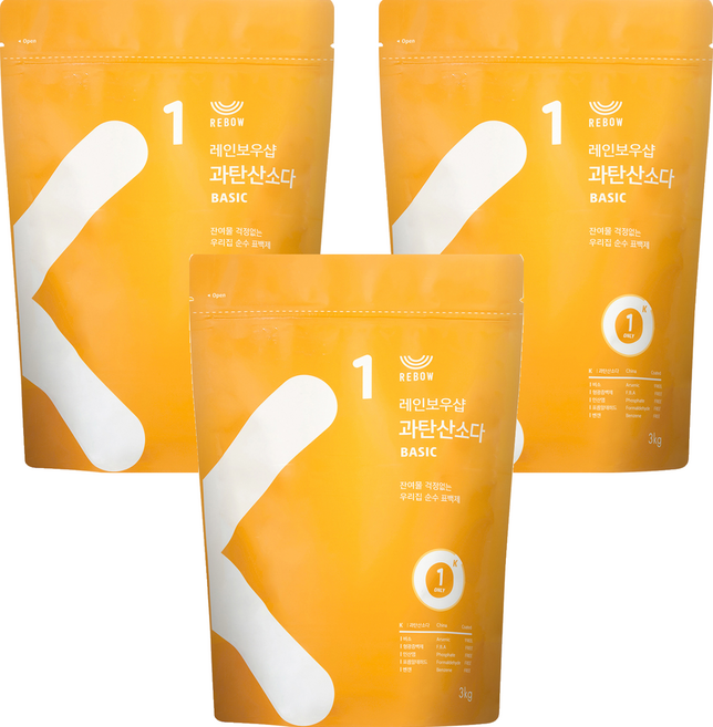 레인보우샵 과탄산소다 베이직, 3kg, 3개