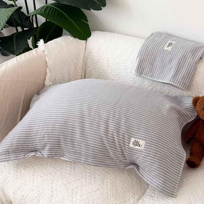 누홈 교체편한 순면거즈 밀림방지 밴딩 베개커버