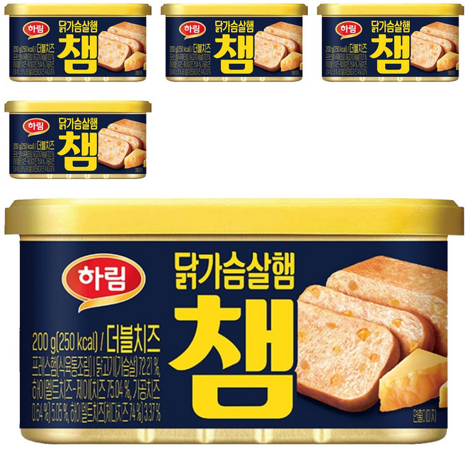 Harim Cham 雙倍起司雞胸肉火腿, 200g, 5個