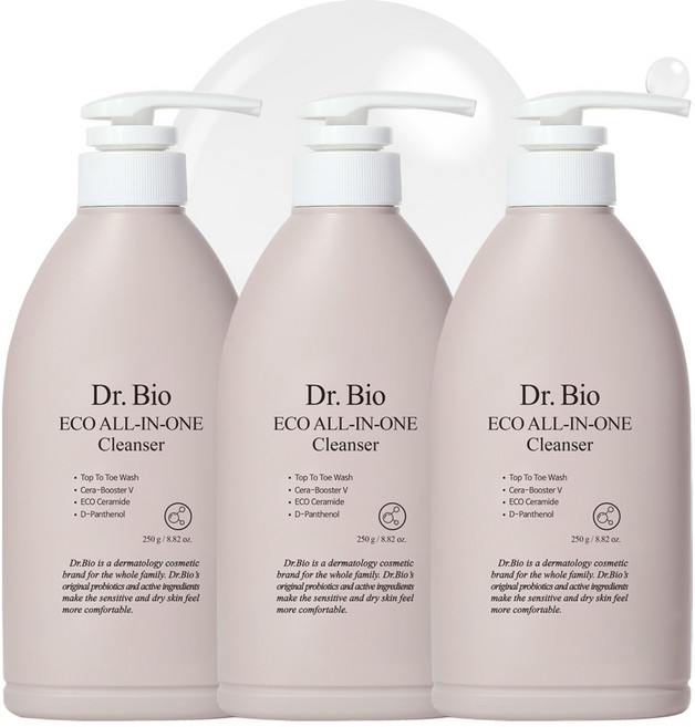 Dr.Bio Eco 多效合一潔膚沐浴露, 250g, 3個