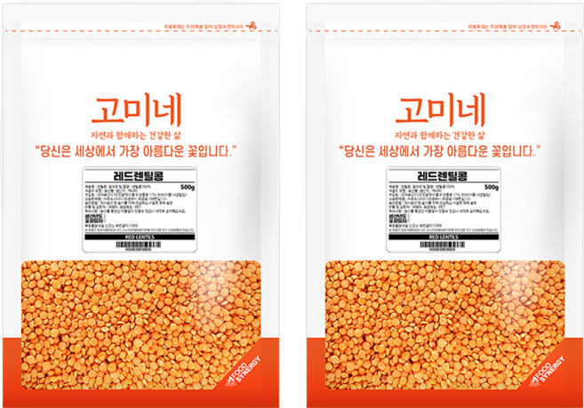 고미네 레드 렌틸콩, 500g, 2개
