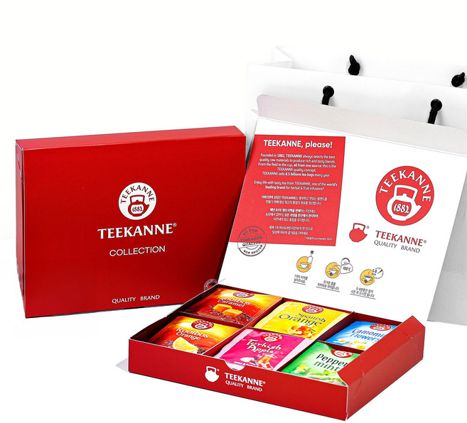 티칸 티 컬렉션 6종 선물세트 30p + 쇼핑백, 루이보스 카라멜 + 루이보스 오렌지 + 스페니쉬 오렌지 + 페퍼민트 + 캐모마일 플라워즈 + 터키쉬 애플, 1세트