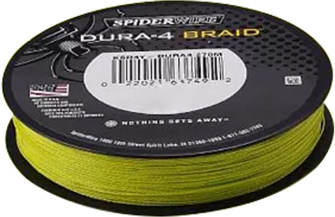 SPIDERWIRE DURA 4 BRAID D4 釣線 編織線 PE線 最大 33lb 150m, 黃色, 1個