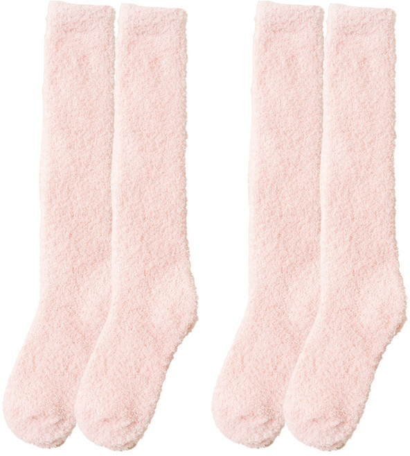 얼리포츠 여자 무지 롱 수면양말 2P