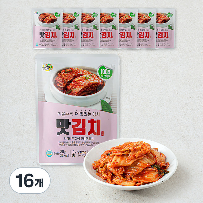 일미식품 맛김치, 80g, 16봉