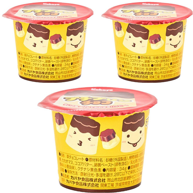 카바야 푸치 푸딩 초코, 34g, 3개