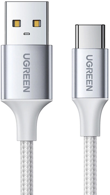 UGREEN 綠聯 USB Type-C充電線 Aluminum BRAID版, 1m, 銀色, 1條