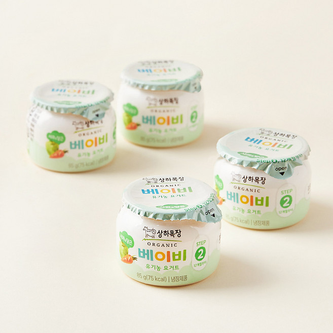 상하목장 베이비 유기농 요거트 사과당근, 85g, 4개입