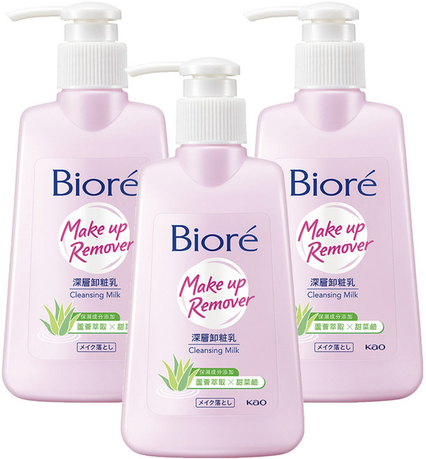 Biore 蜜妮 台灣公司貨 深層卸妝乳, 180ml, 3瓶