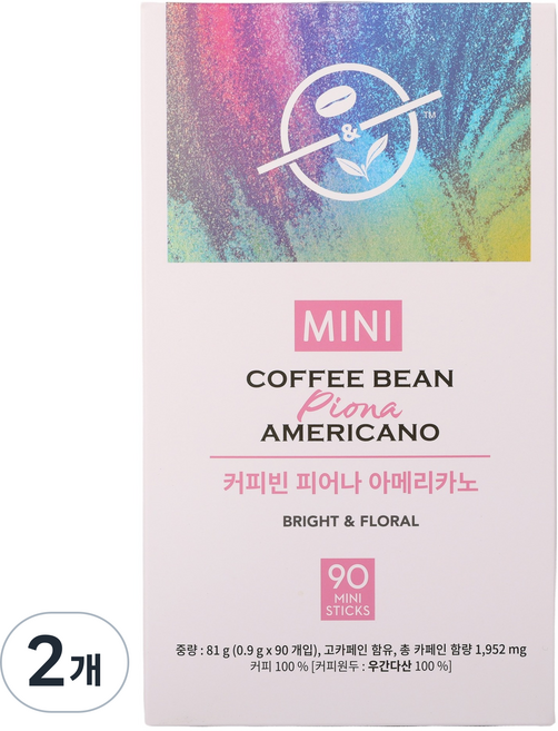 커피빈 피어나 아메리카노, 2개, 90개입, 900mg
