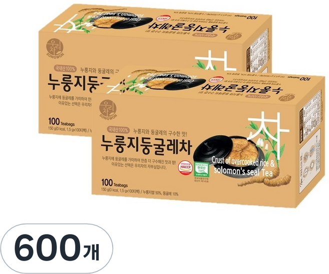 우리차 누룽지둥굴레차, 1.5g, 100개입, 6개