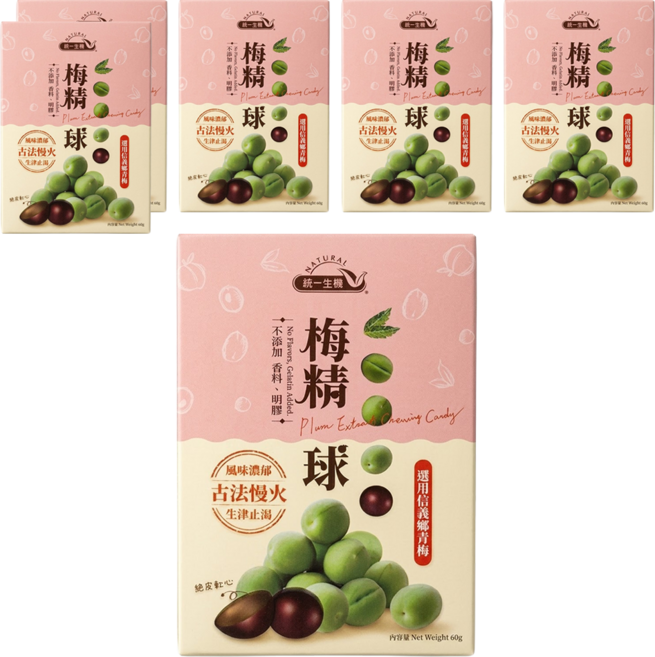 統一生機 梅精球, 60g, 6盒