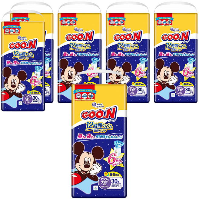 GOO.N 大王 12小時超吸收紙尿褲/尿布 13~25kg, 2XL, 180片