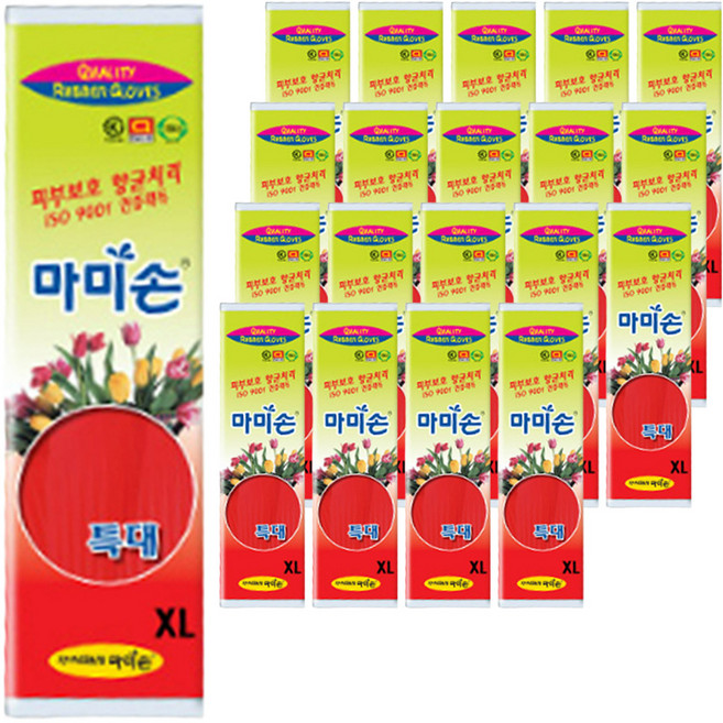 마미손 고무장갑, 레드, 특대(XL), 20개