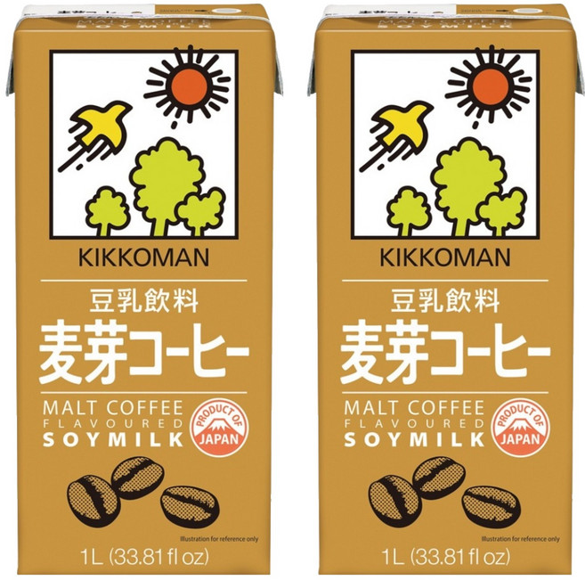 KIKKOMAN 龜甲萬 豆乳 麥芽咖啡風味, 1000ml, 2瓶