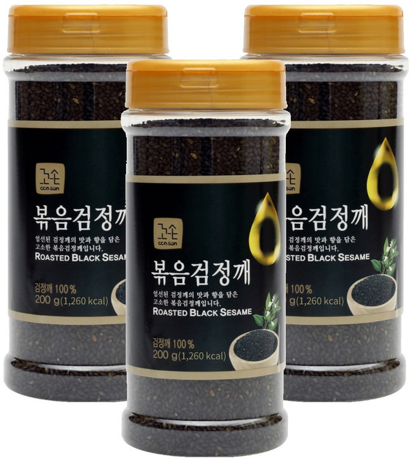 꼬손 볶음 검정깨, 200g, 3개