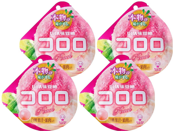 UHA 味覺糖 酷露露Q糖 水蜜桃口味, 40g, 4包