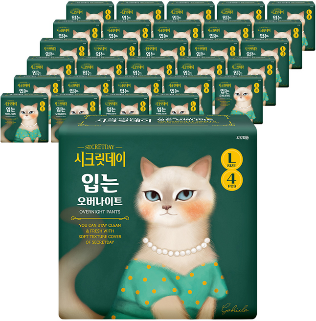 시크릿데이 입는 오버나이트 팬티형, 대형, 4개입, 30개