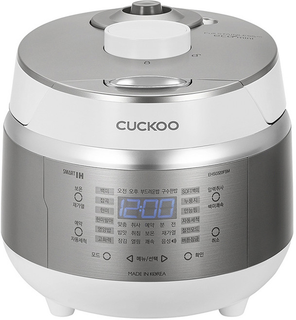 쿠쿠 프리미엄 미니 IH 전기 압력밥솥 3인용, CRP-EHS0320FSM, WHITE + SILVER