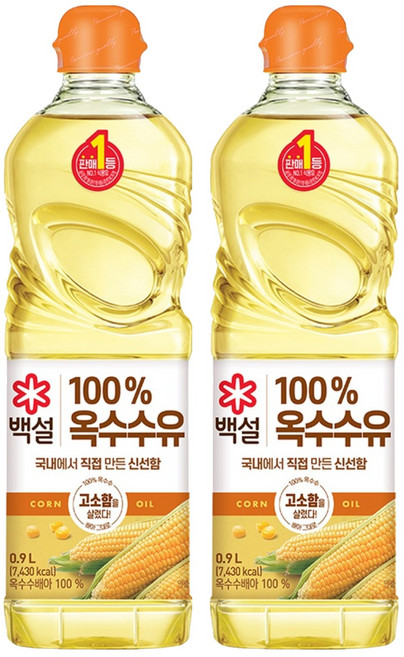 CJ BEKSUL 白雪 玉米油, 900ml, 2個