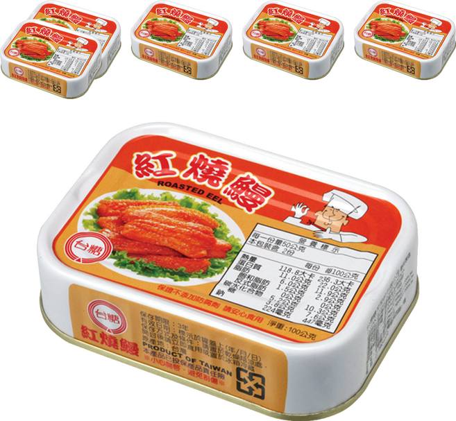 台糖 紅燒鰻易開罐, 6罐, 100g