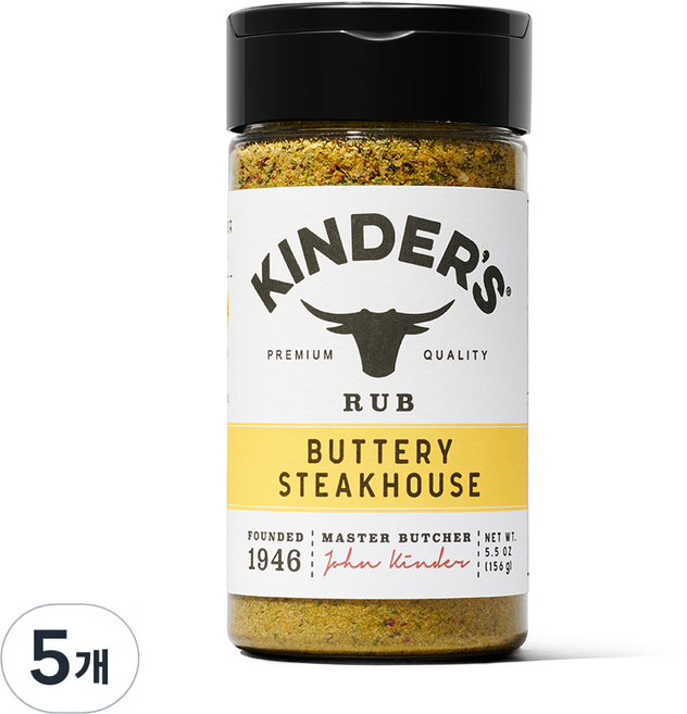 킨더스 버터리 스테이크하우스 럽 시즈닝, 156g, 5개