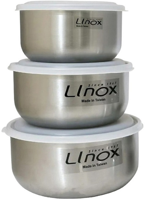 LInox 廚之坊 抗菌調理碗組, 3件組附蓋調理碗, 1組