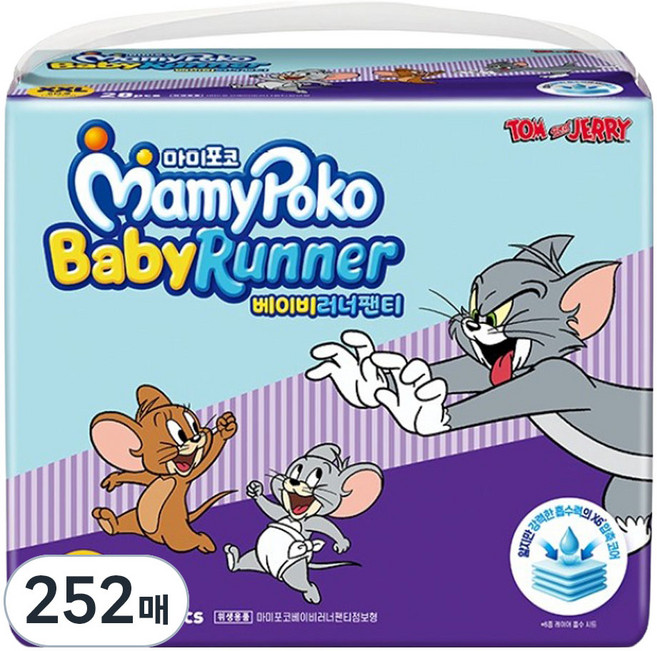 마미포코 베이비 러너 팬티형 기저귀 남여공용 점보형, 6단계, 252매