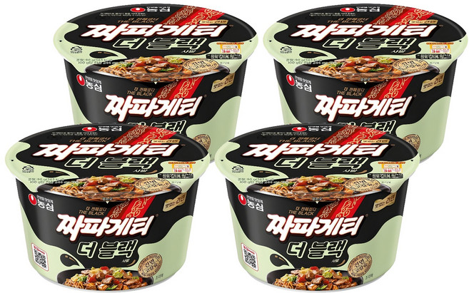 짜파게티 더 블랙 큰사발면 90g, 4개